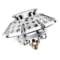 Fdelink Press Pop Up Drain,Anti Odor Stopper,Tub Stopper Bathtub Drain Plug Up Tub Drain Hair Catcher Drain Cover with Strainer,Sink Plug,Water Leak*1