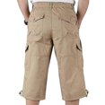 thumbnail image 3 of Mens 3/4 Long Length Elasticated Shorts Waist Cargo Combat Three Quarter Pants, 3 of 4