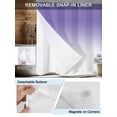 thumbnail image 3 of No Hook Shower Curtain with Snap in Liner,Gradient Ombre Waterproof Bath Curtain Double Layers with See Through Top Window,Lavender Purple Hotel Shower Curtains 36x72in, 3 of 9