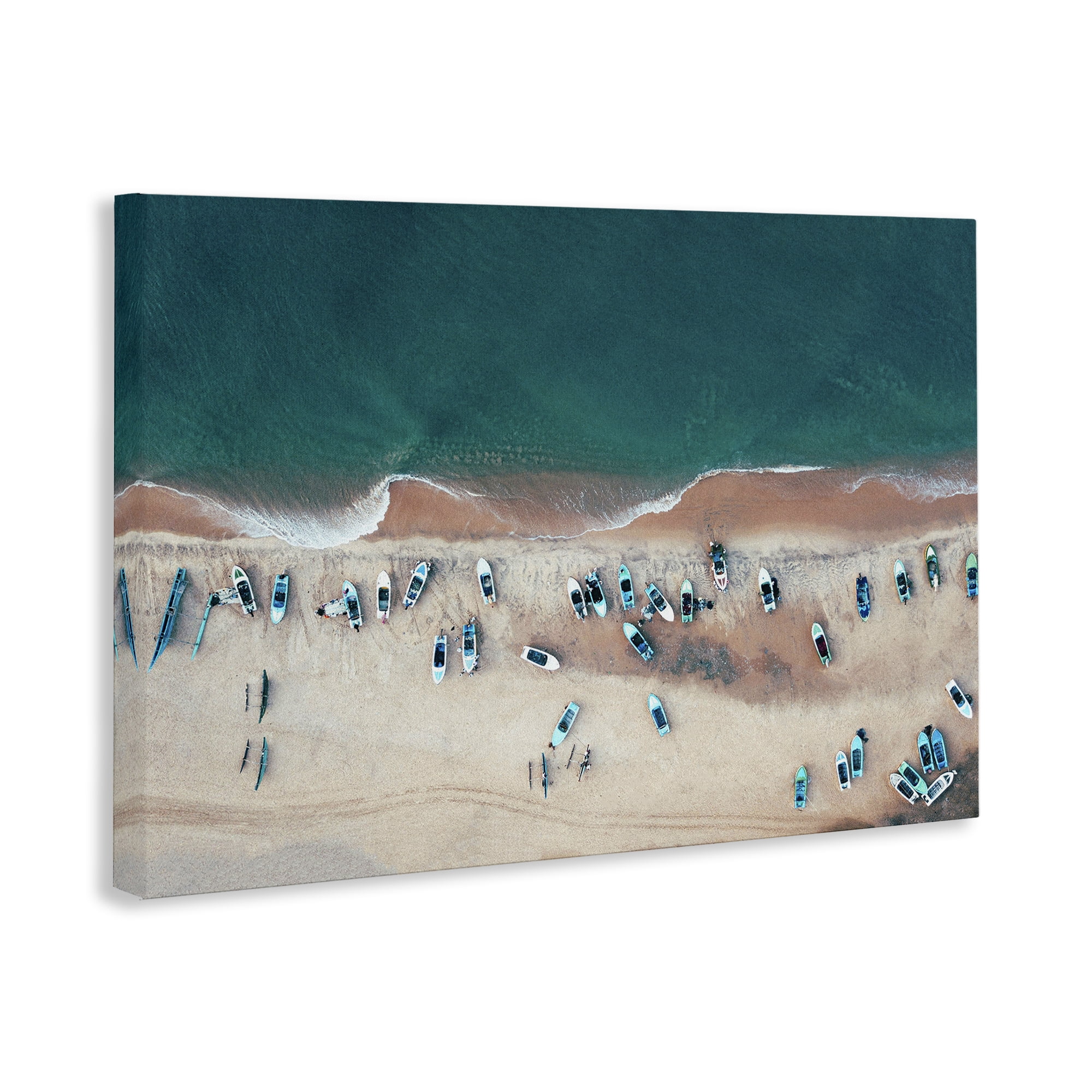 Stupell Industries Aerial Boats on Shore Nautical & Beach Photography Wrapped Canvas Art Print Wall Art, 45 x 30