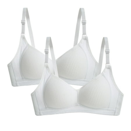 KDFJPTH Women S Underwear Bra 2 Pack Push-Up Underwear Striped White 38