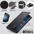 thumbnail image 4 of Compatible con Funda Billetera Desmontable para iPhone 11 Pro Max Compatible con Magsafe, Soporte para Tarjetero de Bloqueo RFID con tapa de Cuero PU 2 en 1 Funda Magnética a prueba de Golpes, 4 of 9