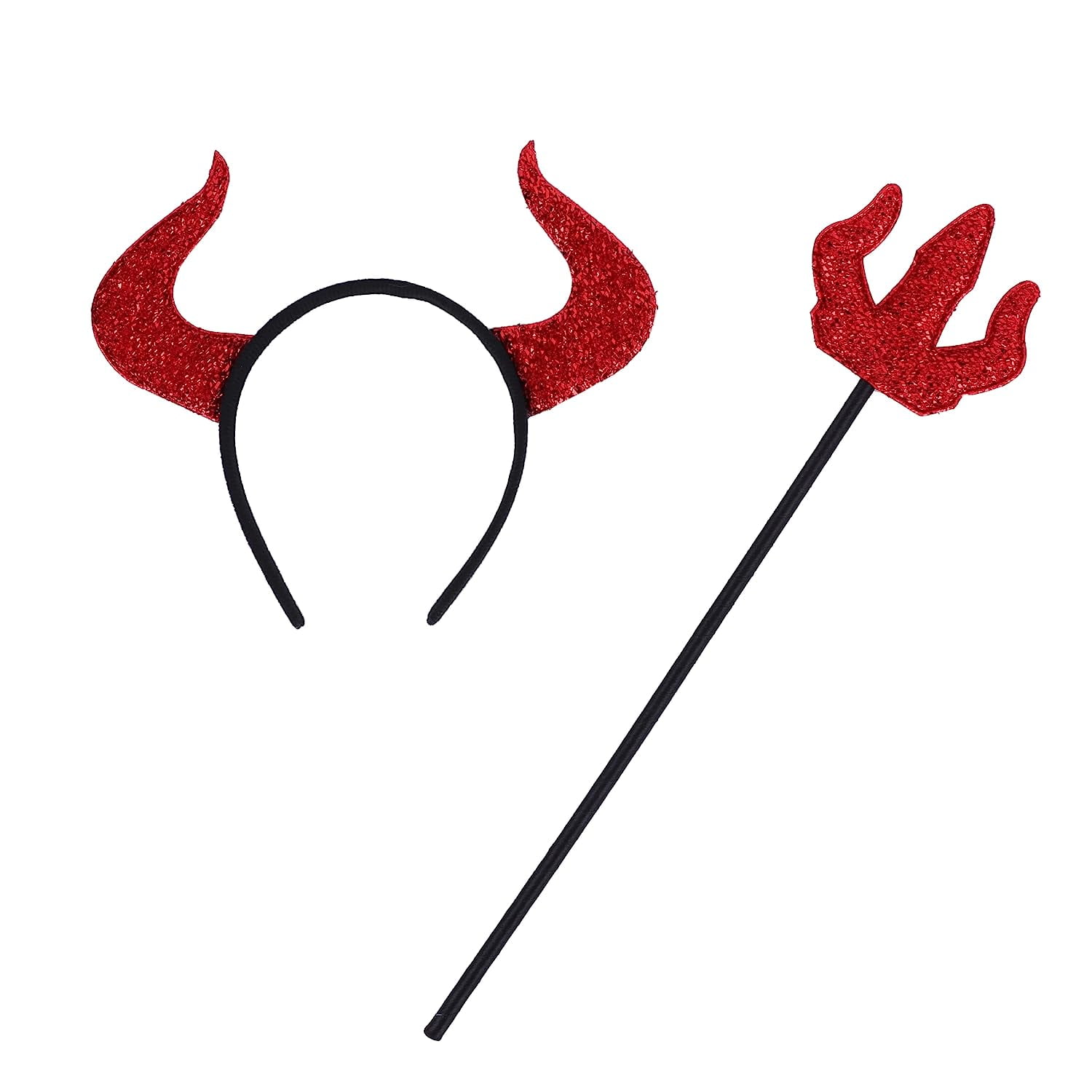 【日本産】 Halloween Adult Jeexi Set Red Pack, 2 Headband, Horn Devil - アクセサリー