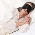 thumbnail image 3 of Luxury Mulberry Silk Sleep Mask Featherlight & Cloud Soft Eye Cover for Rest, Unisex Design (Black), 3 of 5
