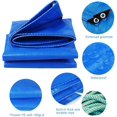 thumbnail image 3 of Heavy Duty Waterproof 12mil Thick 20x50 Tarp Cover, UV Resistant, Rip & Tear Proof with Metal Grommets, Use for Camping, Tent, Boat, RV, Car, 3 of 6