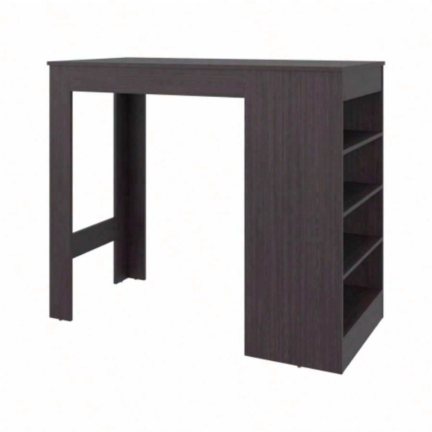 Modern Kitchen Island with 4 Storage Shelves, Finished in Black Wengue, Suitable for Small to Medium Kitchens