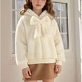 thumbnail image 2 of Ruyang Girls Sherpa Hoodies Winter Warm Fuzzy Hooded Sweatshirt Pockets Thermal Furry Pullover Sweaters, 2 of 8