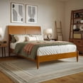 thumbnail image 1 of Valencia Full Solid Wood Low Profile Sleigh Platform Bed in Light Toffee, 1 of 13