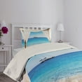 thumbnail image 2 of Ambesonne Balinese Quilted Coverlet 2 Pcs, Honeymoon Themed Spa, Twin Size, Blue White, 2 of 4