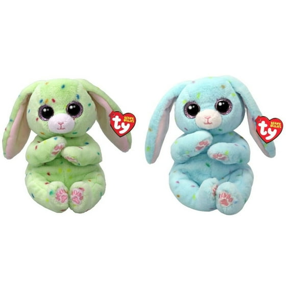 TY Beanie Baby (Beanie Bellies) - SET OF 2 EASTER 2025 RABBITS (Fern & Skippy)
