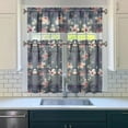 thumbnail image 3 of Pioneer Kitchen Curtains and Valance Set 36 Inch Tier Art Watercolor Flower 3 Pieces Set Dining Room Small Curtain Drapes Cafe Curtains Valance for Home Decor Rod Pocket, 3 of 6
