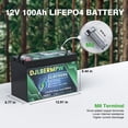 thumbnail image 3 of Batería para carrito de golf DJLBERMPW 36 V 100 Ah, litio 4480 Wh con BMS, 3 of 9
