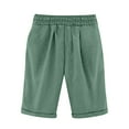 thumbnail image 4 of TQWQT Shorts for Women Bermuda Shorts Trendy Summer Drawstring Waisted Knee Length Mint Green Shorts Dressy Casual Long Shorts with Pockets Mint Green XL, 4 of 4
