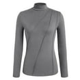 thumbnail image 4 of EDFBUYKRS V Neck Solid Print Polyester, Long Sleeve Blouse (Women's) M, 4 of 5
