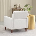 thumbnail image 2 of Modern Accent Chair, Single Sofa Chair with Wooden Legs and Backrest Comfy Armchair for Living Room, Bedroom, Reception Room, White, 2 of 9