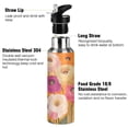 thumbnail image 3 of Yayeee 20oz Insulated Water Bottle Double Wall Stainless Steel with Flip Straw Lid, Abstract Floral, 3 of 7