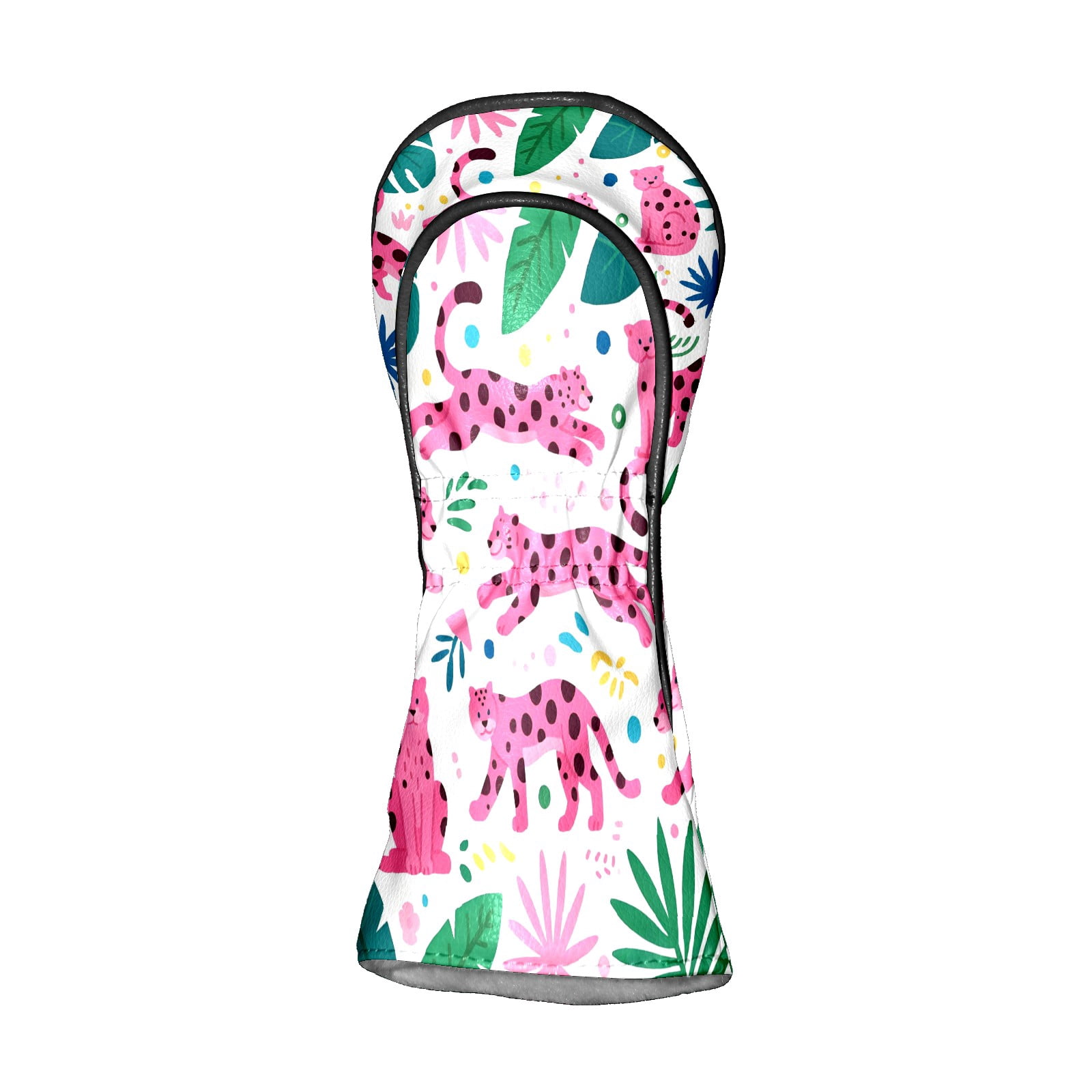 Golf Club Covers, Pink Panther Premium PU Leather Driver Hybrid Putter Head Covers with Velvet Lining, Waterproof Golf Gifts for Men Women