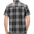 thumbnail image 2 of Men’s Classic Western Short Sleeve Button Down Casual Plaid Cowboy Shirt (Black/White/Light Grey, M), 2 of 3