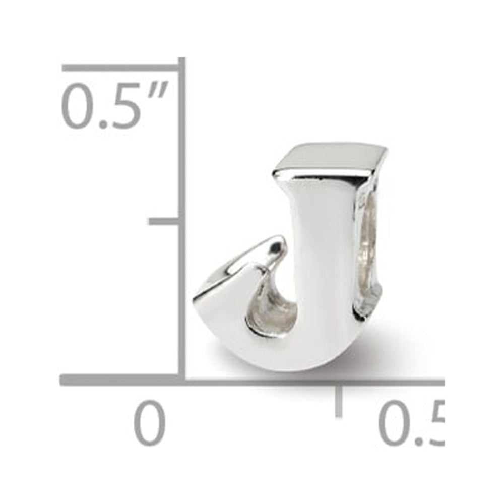 925 Sterling Silver Reflections Letter J Bead; for Adults and Teens; for Women and Men