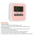 thumbnail image 3 of Uxcell Digital Timer, Small Count Down/ UP Clock  with Magnetic, Big LCD Display Kitchen Timer Pink, 3 of 5