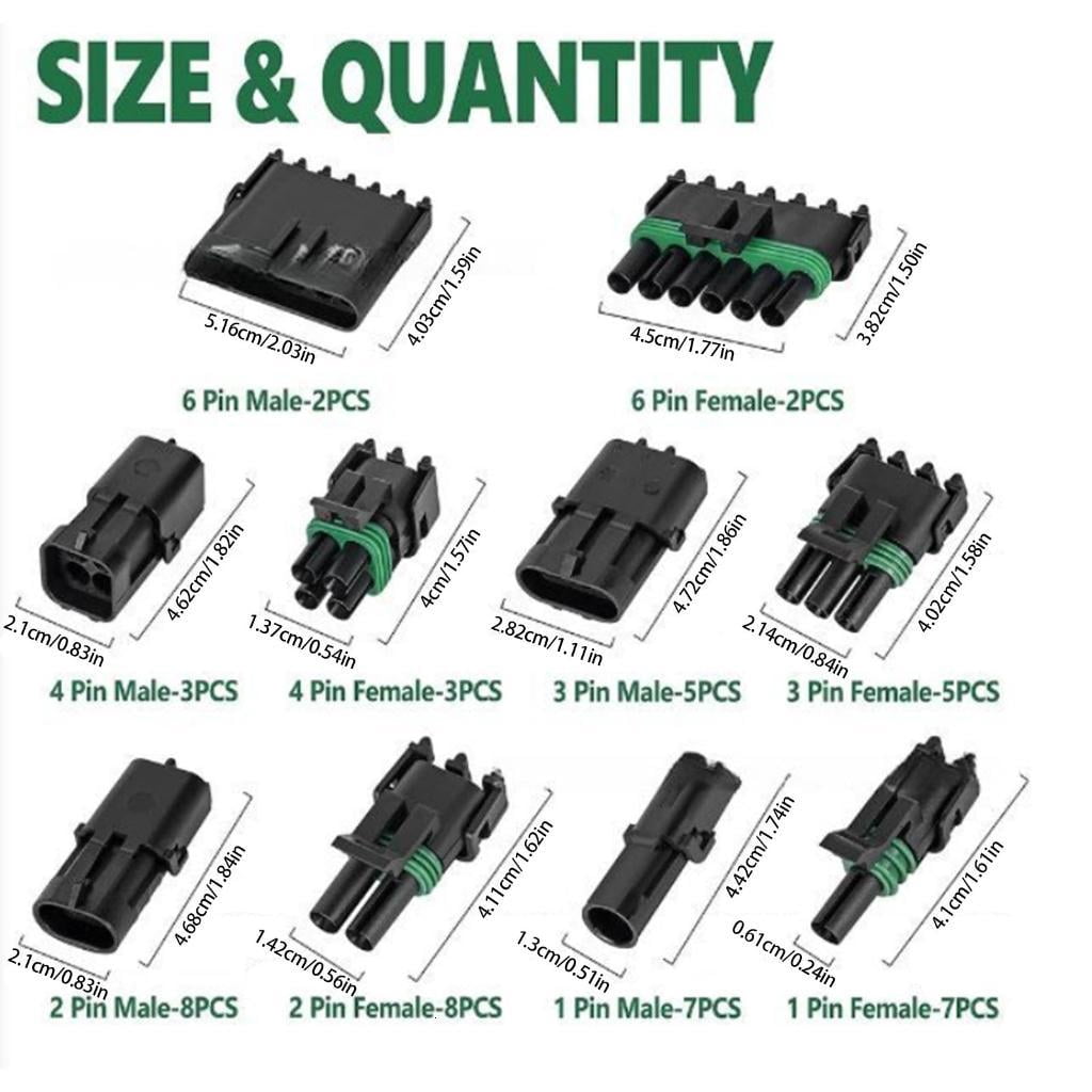 376Pcs Car Electrical Wire Connector Terminals Plug Car Seal Socket Male Female Wiring Cable Socket