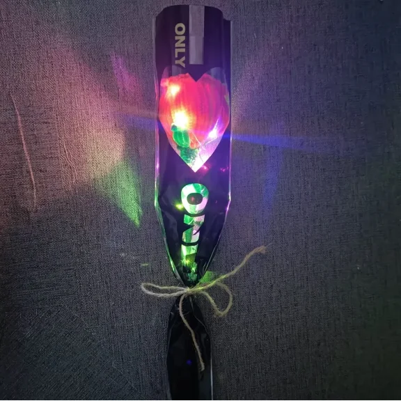 Faux Rose,Artificial Flowers,Handmade Rose,LED Light,Room Dcor,Home Dcor,Anniversary Gifts,Holiday Gifts,Mothers Day Gifts,Birthday Gifts,Teacher Gifts-1 Red Rose Packaged