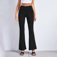 thumbnail image 2 of Gibobby Pantalones de yoga VWomen Leggings cintura alta elástico Bootcut Yoga mujer casual verano sólido elástico cintura alta pantalones delgados Yoga deportes cuerno pantalo(Negro， M), 2 of 4