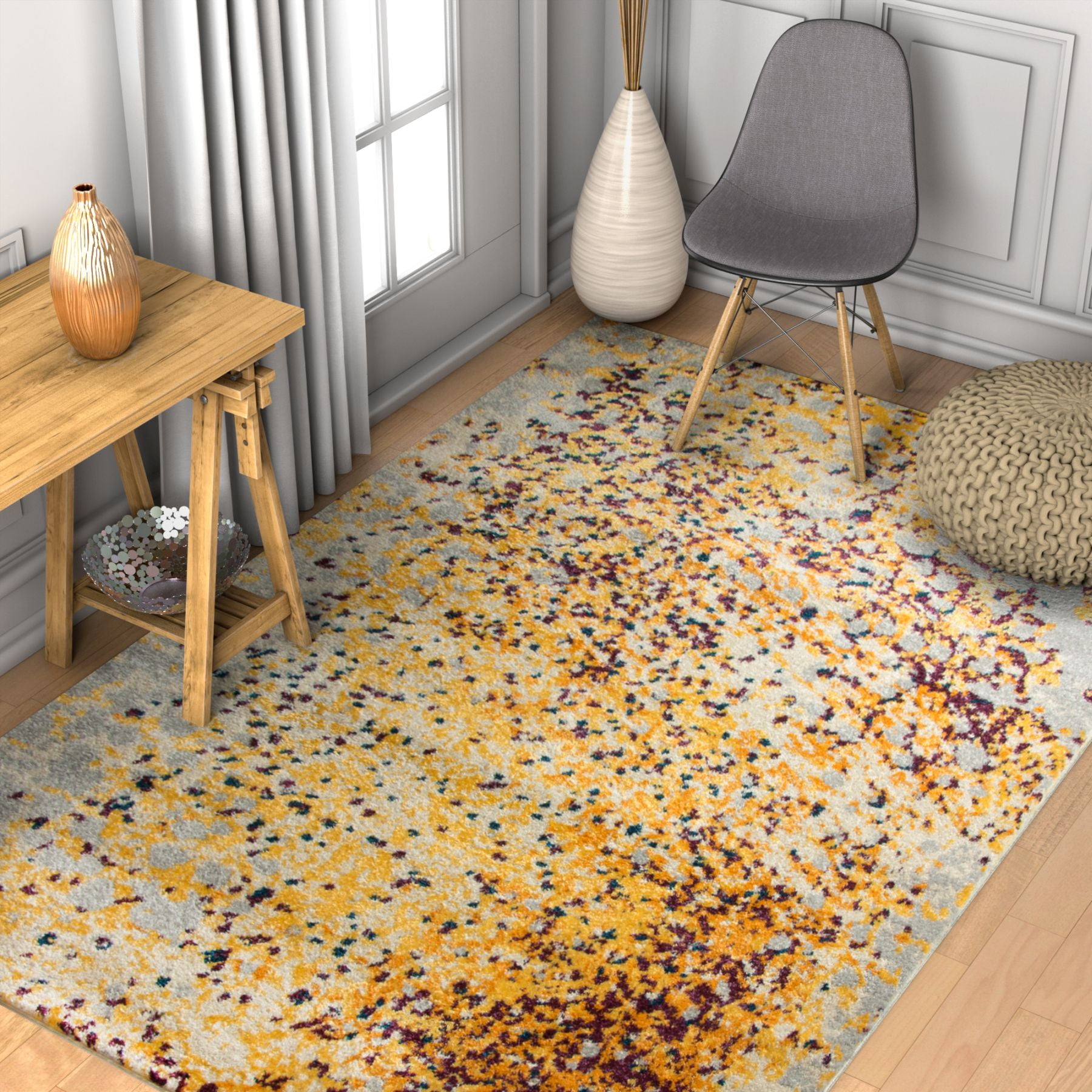 Well Woven Vettore Abstract Area Rugs, Blue