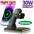thumbnail image 2 of 30W Wireless Charger Stand for iPhone 15 14 13 12 11 Pro Max for Apple Watch 8 7 for Samsung Watch 5 for For AirPods Fast Charging Dock Station (For Samsung White), 2 of 7