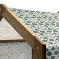 thumbnail image 5 of Teal Pet House, Moroccan Interlacing Star Pattern Ornamental Mosaic Design Traditional, Outdoor & Indoor Portable Dog Kennel with Pillow and Cover, 5 Sizes, Teal Marigold, by Ambesonne, 5 of 5
