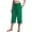 7# Dark Green, variant on Cotton Capri Pants for Women Loose Fit Straight Pull On Leg Drawstring Elastic Waist Cropped Pant Casual Summer Linen Clothes Blue S