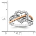 thumbnail image 3 of Sterling Silver and Vermeil Polished CZ Heart Ring, 3 of 6