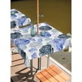 thumbnail image 2 of Outdoor Tablecloths with Umbrella Hole & Zipper, Blue Ombre Spring Floral 54x54 Inch Square Tablecloths, Summer Botanical Flowers Waterproof Table Cloth, Patio/Pool/Picnic Table Covers, 2 of 8