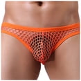 thumbnail image 1 of Uinagy Men's Solid Color Mesh Hollow Briefs, 1 of 8