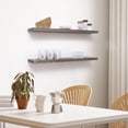 thumbnail image 7 of 36 inch Handcrafted European Pine Natural Rustic Wooden Floating Shelves Wall Mounted Set of 2, Gray, 7 of 7