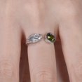 thumbnail image 3 of HeartsAndYou 0.5ct Natural Green Peridot Bridal Bezel Set Birthday Ring 14k SOLID White Gold, 3 of 9