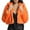 Orange, variant on Faux Fur Coat for Women Long Sleeve Fuzzy Plush Cropped Jackets Fluffy Lapel Neck Casual Party Short Outerwear (M, Brown)