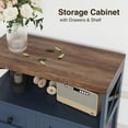 thumbnail image 5 of Farmhouse Blue Storage Cabinet with Barn Doors and Drawers, Freestanding Kitchen Pantry Cabinet, Hutch Cupboard for Kitchen Laundry Living Room, 5 of 15