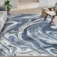 thumbnail image 7 of Well Woven Abstract Harmony Modern Stripes Pattern Blue Flat-Weave Easy to Clean 5'3" x 7'3" Area Rug, 7 of 7