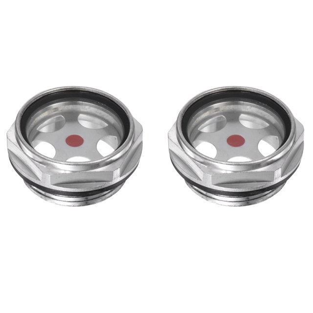 Unique Bargains 1-1/4'x1.2' Male Threaded Aluminum Air Compressor Oil Level Gauge Sight Glass 2Packs