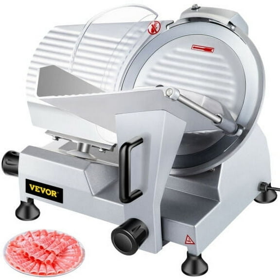VEVOR Commercial Meat Slicer,10 inch Electric Food Slicer 240W Frozen Meat Deli Slicer Semi-Auto Meat Slicer for Commercial and Home Use