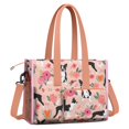 thumbnail image 2 of Teacher Tote Bag,Boston Terrier Dog and Flower Florals Teacher Utility Tote Bag,Large Work Tote Bags for Women with Multiple Pockets,Top Zipper Closure,13.8x10.6x6.7 Inch, 2 of 5