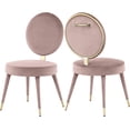 thumbnail image 1 of Meridian Furniture Chaise de Salle à Manger en Velours Rose Brandy, 1 of 6