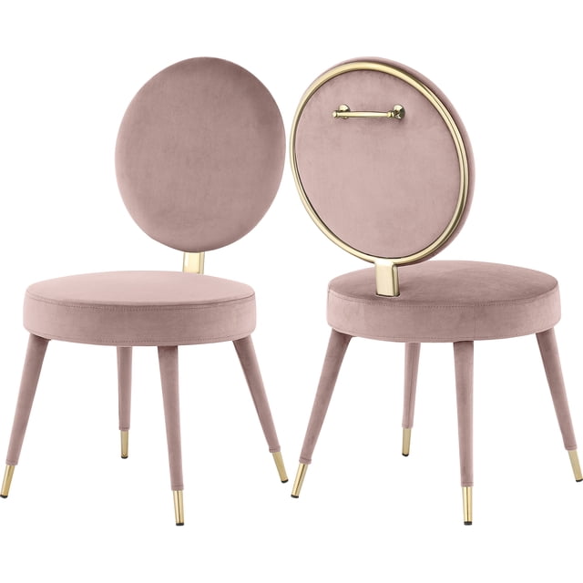 Meridian Furniture Chaise de Salle à Manger en Velours Rose Brandy