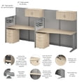thumbnail image 4 of Office in an Hour 2 Person Cubicle Desk Set in Natural Elm - Engineered Wood, 4 of 5