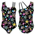 thumbnail image 1 of YONGHS Kids Girls Leopard Printed One Shoulder Gymnastics Leotard Ballet Dance Top Starry Black 14, 1 of 3