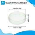 thumbnail image 2 of Uxcell 90mm/3.54inch Platos de Petri de Vidrio de Borosilicato Alto con Tapas, 6Pcs Platos de Petri para Experimento Científico de Laboratorio, Transparente, 2 of 5