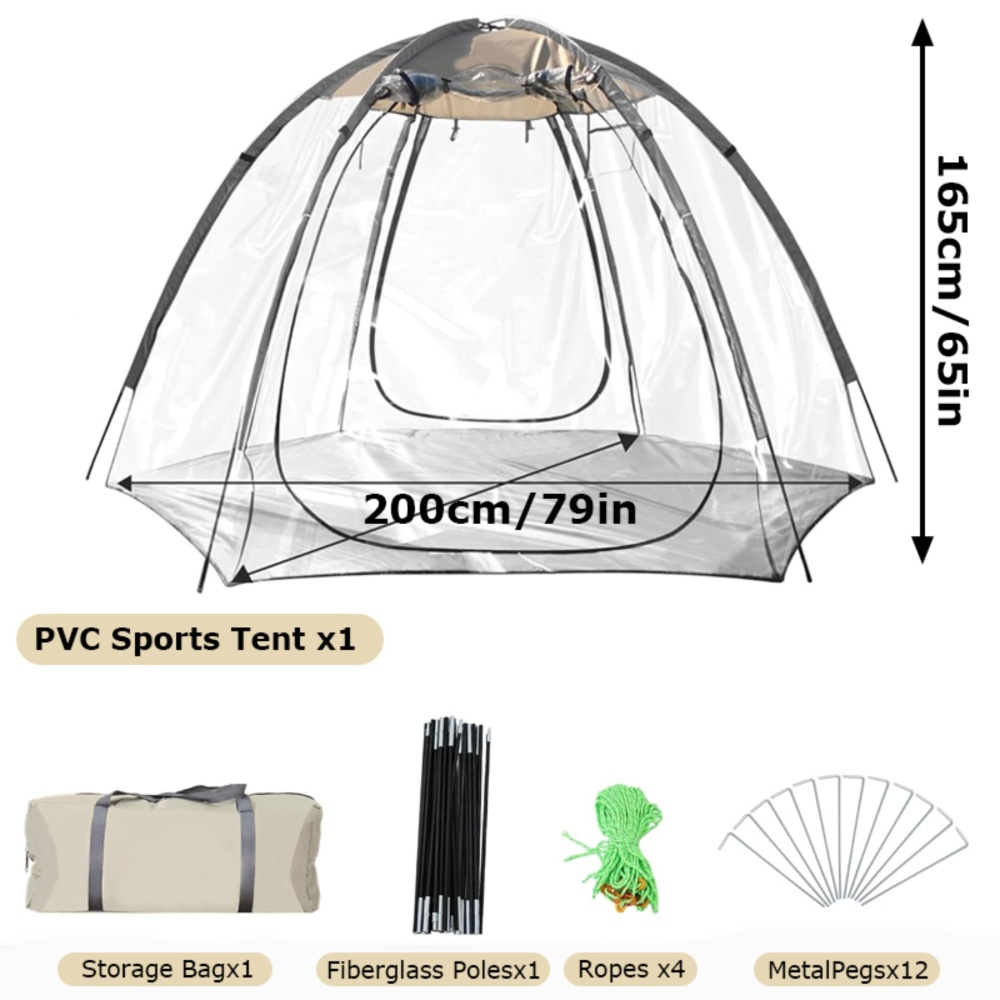MAXVINI Transparent Sports Tent, Large Instant Waterproof Tent, UVproof Outdoor 360 Full-View for Sports, Outdoor, Backyard, Patios