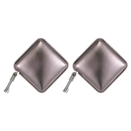 

2 Pack Square Retractable Measuring Tape 150cm/60-inch Soft Leather Case Tailors Tape Measure Dim Grey