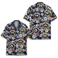 thumbnail image 3 of Camisetas hawaianas divertidas con estampado 3D de mapache, manga corta, sueltas y transpirables, estilo polinesio Tiki, para fiestas en la playa, para mujeres y niños, 3 of 4